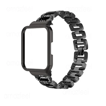 Caz + Diamond Curea Pentru Xiaomi Mi Watch 2 Lite Brățară de Metal Pentru Redmi Ceas Lite 2 din oțel inoxidabil Încheietura Trupa+Caz Protector