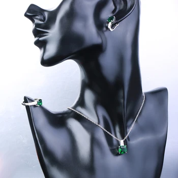 CC Bijuterii Vintage Clip Cercei Pentru Femeile Verde CZ Diamant Moda Petrecere de Nunta Stud Cercel CCE129