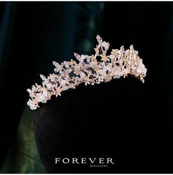 CC Forma de Floare Tiare de Mireasa Accesorii Femei Hairwear Logodna Ornamente de Păr Romantic Diademele Coroana Concurs de Petrecere FO006