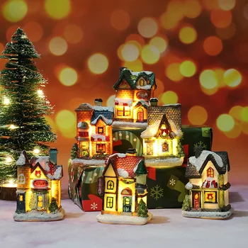 Crăciun Rășină Casa De Jucărie Crăciun Fericit Decor Pentru Casa De Copii De Crăciun Cadou De Crăciun Ornamente De Craciun Anul Nou Mos Craciun