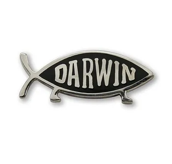DARWIN Pește Evoluția ateu Pin Rever Insigna