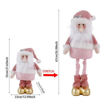 De crăciun Drăguț Roz Elastic Moș Crăciun, om de Zăpadă de Pluș în Picioare Păpuși Decor de Crăciun pentru Casa Decoratiuni pentru Pomul de Craciun