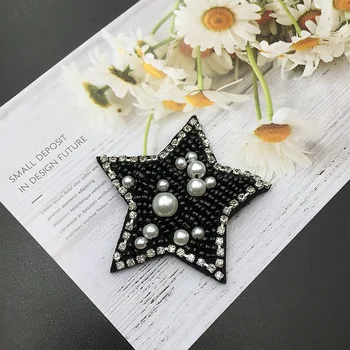 De mână cu margele stras perla pentagrama steaua patch accesorii de îmbrăcăminte 3D patch-uri autocolante diy bijuterii