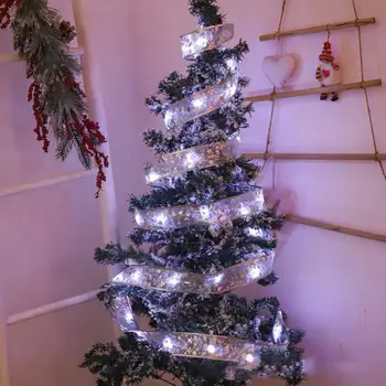 Decor De Crăciun Panglică Zână Lumina Ornamente Pentru Pomul De Craciun Pentru Casa 2022 Arcuri Șir De Lumini Navidad Natal Noi Anul 2023