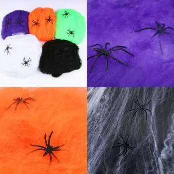 Decoratiuni de Halloween panza de Paianjen Artificiala Super Stretch cu Pânze de păianjen False Păianjeni Înfricoșător Scena de Partid Decor de Groaza Casa Popi