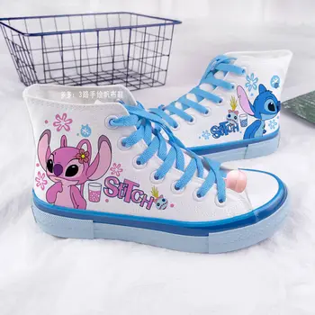 Desene animate Disney Stitch Nou Cuplu Mare sus Pantofi de Panza pentru Versiunea coreeană a Respirabil Unisex Sport Pantofi Casual Marime 35-40