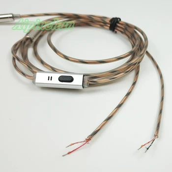 DIY TPE Casti Cablu cu Microfon Controler de Reparare Ecranat OFC Sârmă pentru Căști de 3,5 mm, Tip de Linie Jack Plug