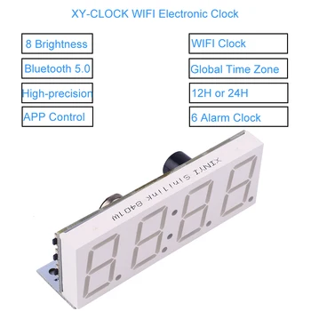 DIY Wifi LED XY - Ceas WiFi Time Service Ceasul Digital a Modulului de Ceas cu Alarmă de 4 Cifre Colorate de Afișare Wireless APP de Control 12/ 24H