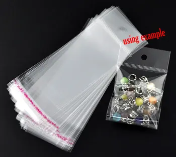DoreenBeads Plastic Auto-Etanșare Saci Dreptunghi Transparent Închide Gaura de Depozitare Margele Bijuterii (Spațiu Utilizabil: 9x5cm) 14cm x5cm,200PCs