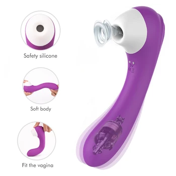 Dual Stimulare Clitoris Fraier G Spot Vibrator Vibrator cu 6 Supt Intensități 9 Vibrații Puternice Moduri de Jucarii Sexuale pentru Femei 2 in 1