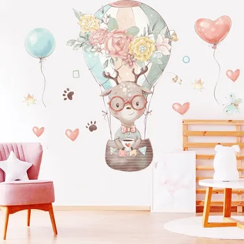 Elan Desene animate Autocolant de Perete pentru Camera Copiilor Tineri Decorare Autocolant Copiii Grădină Pictura pe Perete Balon cu Aer Cald Dragoste Autocolant
