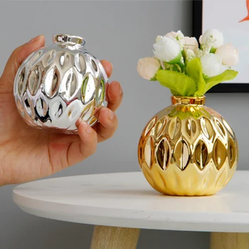 Europene, Argint, Aur, Ceramica Vaza De Flori Introduce Relief Meserii Mic Drăguț Vaza De Flori Pentru Casa Hotel Birou Decor De Masă