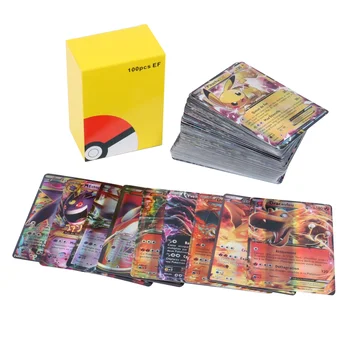 FR 100EX Pokemon Card Versiune franceză Copii Joc de Luptă Stralucitoare Vmax Carduri Pokemon GX EX MEGA Mai bine vândută JUCĂRIE