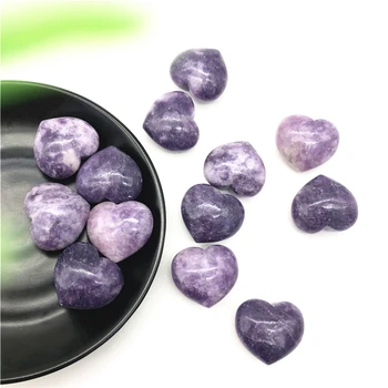 Frumos 1 BUC Naturale Violet Lepidolite Inima în Formă de Cristal de Cuarț, Piatră de Vindecare Reiki DIY Naturale, Cristale de Cuarț