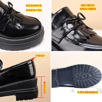 Fujin 6cm platforma din piele femei pantofi oxfords mary janes oxfords primavara toamna non alunecare femei pantofi de partid confortabil