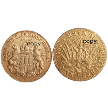 Germany 10 Mark (1902-1913) 11pcs Datele De Ales Placat cu Aur Copie Monede