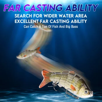 GOBASS 3pcs 6-Segment Momeli Pentru Pescuit Set 50mm 17g Cap Bait se Scufunda Wobbler Momeală Artificială Realiste de Pescuit Nada Cu Cutie