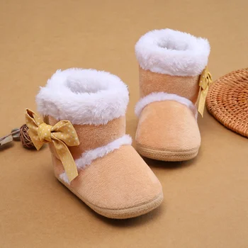 Iarna Zapada Ghete 0-18M Fetita Pantofi de Culoare Solidă Plus Velvet Bow Baby Cizme Cald Nou-născut Copilul Cizme copii Baieti Pantofi