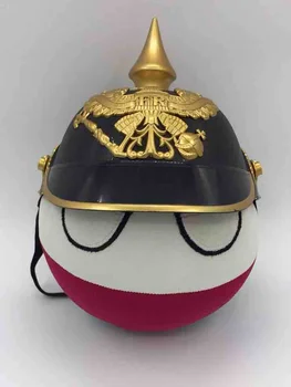 Imperiul German Mingea Și Armata Prusacă Casca Jucărie de Pluș Polandball de benzi Desenate, Cosplay de Acțiune Figura Countryball Plushies Cadou 20cm
