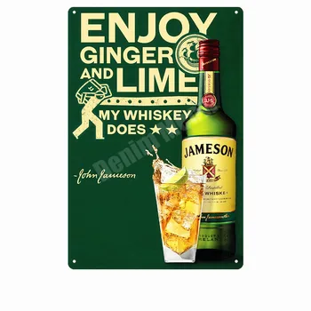 Irish Whiskey Metal Staniu Semn Club, Pub, Bar, Casino Farfurie Decorativa Bere Rece Ca Gheața Poster De Perete De Arta Pictura De Epocă, Decor Acasă N285