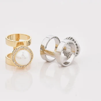Jackstraw Noi de cupru de Înaltă Calitate Placat cu Sec Inel perla Stil Rafinat Moda Eșarfă Catarama inel bijuterii clip