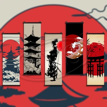 Japoneză Tradițională Poster Pânză De Perete Clasice Opera De Arta Pictura Murală Printuri De Imagini Living Decorative Suspendate Suluri