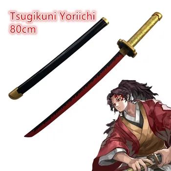 Kimetsu nu Yaiba Sabie Demon Slayer Armă Rengoku Kyoujurou Un Cosplay Sabie Ninja Cuțit de 1:1 Anime lemn Armă Prop 80cm