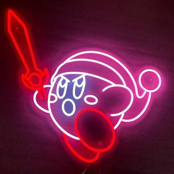 Kirby01Anime Semn de Neon Japoneză Kirby01 Semn de Neon LED Lumina de Perete Decor Acasă Dormitor Bar, Sală de Jocuri de Decorare Cadou Creativ