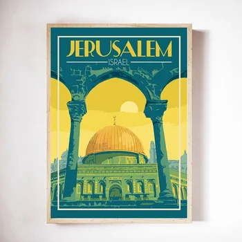 Marea moartă, Israel, Iordania,Ierusalim Israel Epocă de Călătorie Poster Poster CANVAS