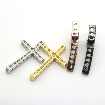 Materialul bijuterii Aur-Culoare CZ Alama Metal de Micro Pave Cubic Zirconia Isus Cruce Margele Pentru a Face Bijuterii Accesorii BC-1