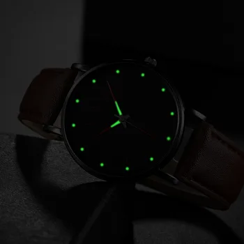 Mens Ceasuri 2022 Masculin Ultra Subțire din Piele de Afaceri Luminos Cuarț Ceas de mână de Moda Casual, Negru Ceas pentru Bărbați reloj relogio