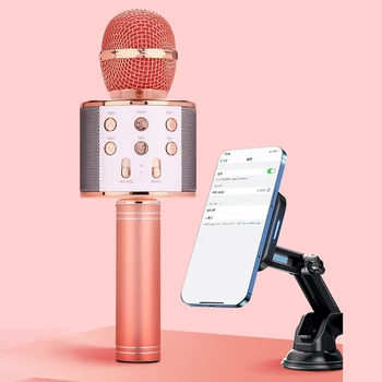 Microfon Wireless pentru Copii Telefon Mobil Karaoke Microfon Portabil Cântând Vocal Înregistrare Mike Bluetooth-Compatibil