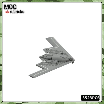 MOC Militar Seria Building Block Model B-2 Stealth Bombardier Strategic de Zbor Armă de Luptă DIY Jucarii pentru Copii Cadou de Vacanță