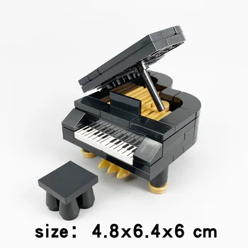 MOC Prieteni Instrument Muzical Pian, Chitara, Set de Tobe Blocuri Jucarii Educative Copilului Cadou DIY Decorare Prieten Model
