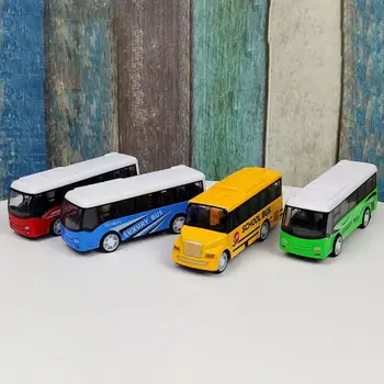 Modelul Mini Copil Simulare Trage Înapoi Scoala De Autobuz De Lux Cu Jucarie De Colectie Decor Birou