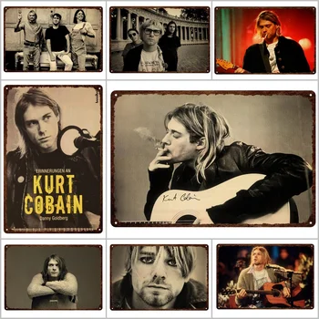 Muzica Rock and Roll Star Metal Imprimare Plăci de Epocă Tin Semn Poster Cântăreț Kurt Cobain Plăci Metalice Pub Bar Semn Peștera Decor