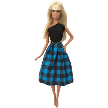 NK 1buc NOUA Moda Fusta Casual Albastru Rochie pentru Papusa Barbie cu Accesorii de Jucarie pentru Copii 287K 3X