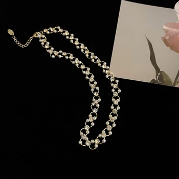 Noi Coreea Moda Simplu Personalitate Colier Încrustat Stras Colier de Perle Brățară Femei Partid Bijuterii Cadouri Deosebite
