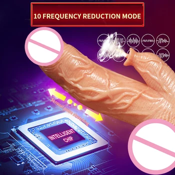 Noi Dildo Vibrator Reincarcabil Penis Artificial Telescopic Leagăn Încălzire Silicon Dildo-uri de la Distanță de Control de Vibratoare pentru Femei