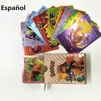 Noi TAKARA TOMY Colorat Pokemon Español Folie de Aur Pikachu Flacără Dragon Carte pentru Copii Colectie de Jucarii de Cadouri de Craciun