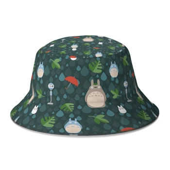 Noi Vara Ghibli Anime Spirited Away Totoro Găleată Pălării pentru Unisex Exterior Pliabil Bob de Pescuit Pescar Pălărie Panama Soare Capac