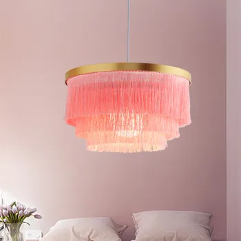 Nordic roz candelabru sala de Mese Bucatarie Rotund lampa ciucure Dreative boho de iluminat fata de camera de lumina de artă decorativă candelabru