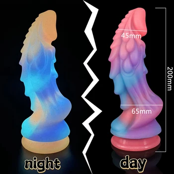 Nou Luminos Dildo-uri pline de Culoare, Stralucitoare Mare Penis Anal, Dop de Fund de G-spot Jucării în Formă de Dragon Monstru Dildo cu ventuza Femei
