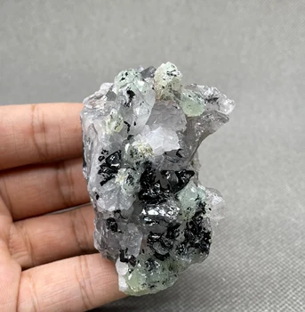 NOU! Naturale rare Prehnite și alb de cristal și casiterit Simbioză Specimene Minerale pietre și cristale de vindecare