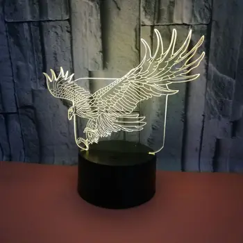 Noua Creatie Eagle 3d Lampa de Noapte Seven-culoare Stereo Vision Lampă de Masă Noutate Cadou Creativ Deco 3d Lampa de Birou