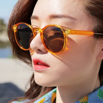 Noul Retro Rotund ochelari de Soare Femei Barbati Brand Designer de Plastic Cadru de Epocă ochelari de Soare UV400 Oculos Feminino Lunetă Soleil