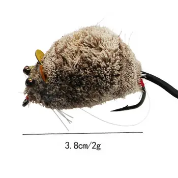 Ochii 3D Fals Momeala Singur Cârlig Rat Mouse-ul Zbura Topwater Lures Poppers Păstrăv Bass Pike de Pescuit Zbura Plutitoare Rat Momeli de Pescuit Lures
