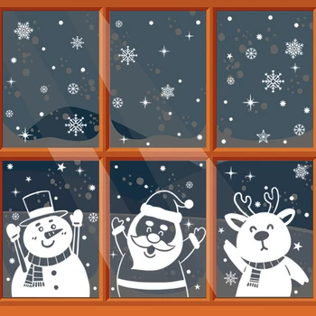 Om de Zăpadă de crăciun Elan Fulg de nea Decorative Autocolante Electrostatice Santa Geam Autocolante Crăciun Fericit Decor Pentru Acasă 1 BUC
