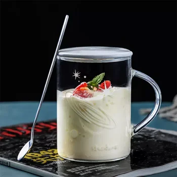 ONEISALL Luminos de Înaltă Sticlă Borosilicată Cupa Rece Și Rezistente la Căldură Cana de Cafea cu Lapte Cu Maner
