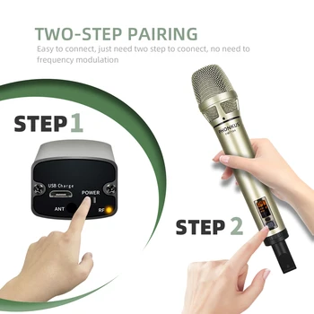 Palmamic UHF Viață Întâlnire Karaoke Wireless Mini Studio de Înregistrare Microfon Condensator microfon Dinamic Cu Adaptor